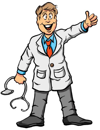 Vector illustration of a doctor giving a thumbs upのイラスト素材
