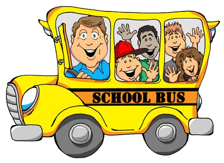 Vector Illustration of a School Bus with Kidsのイラスト素材