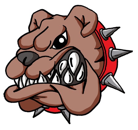 Vector Cartoon of a Cartoon Bulldog Faceのイラスト素材