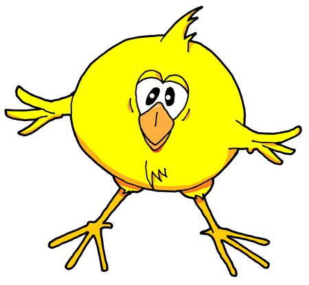A Cute Little Chick Trying to Flap His Wingsのイラスト素材