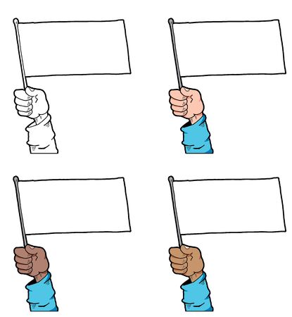 Cartoon Hand Holding a Blank Sign Ready For Type.のイラスト素材