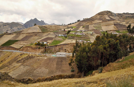 Village in the mountains of Peru, South America, South America