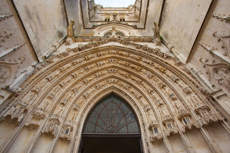 Archivolts of the Saint Pierre Cathedral in Saintes, Franceの写真素材