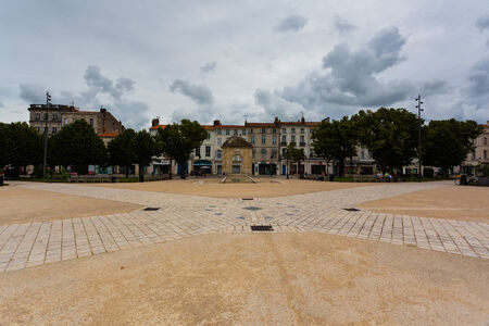 Full view of the main square in trhe town of Rochefort in charente maritime region of Franceのeditorial素材
