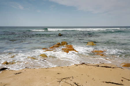 Seascape  taken from the beach of Balieiros next to the village oh Corrubedo in the province of Pontevedra Spainの写真素材