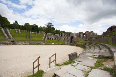 Ruins of roman amphitheater in Saintes ,Franceの写真素材