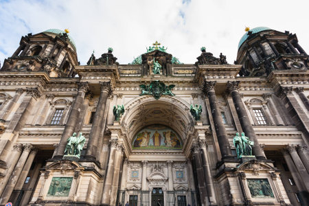Evangelical cathedral also known as  Supreme Parish and Collegiate Church in Berlin ,Germanyの写真素材