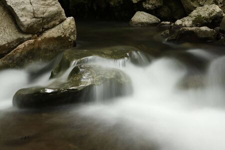 River in the forest, slow shutter photo