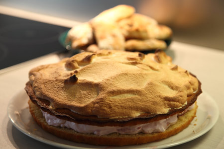 Fresh out of the oven merengue pie