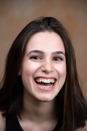 Wear makeup for young women and girls to make seductive and feminine eyes and lipsの写真素材