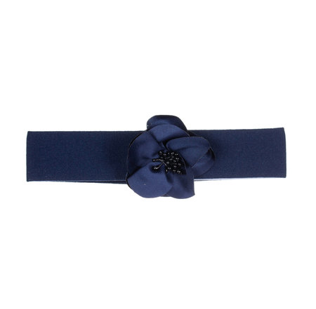 Blue bow tie isolated on white background.の写真素材