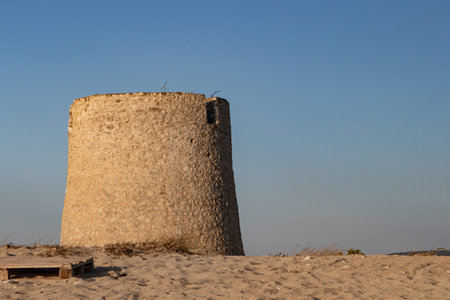 Tower on the beach of Cabo de Gata, Spain