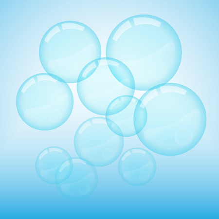 Transparent blue clean air bubbles foamのイラスト素材
