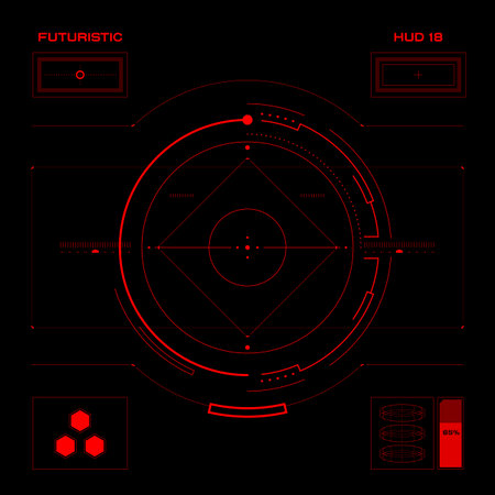 Futuristic blue virtual graphic touch user interface HUDのイラスト素材