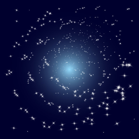 Vector space view of spiral stars galaxy coreのイラスト素材