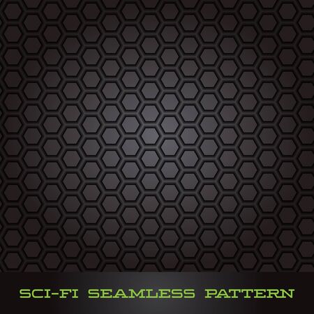 Abstract Vector Sci-fi Cell Seamless Pattern for Brochures, Games, TVのイラスト素材