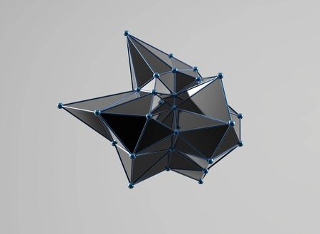 Futuristic digital abstract plexus style 3d molecule modelの写真素材