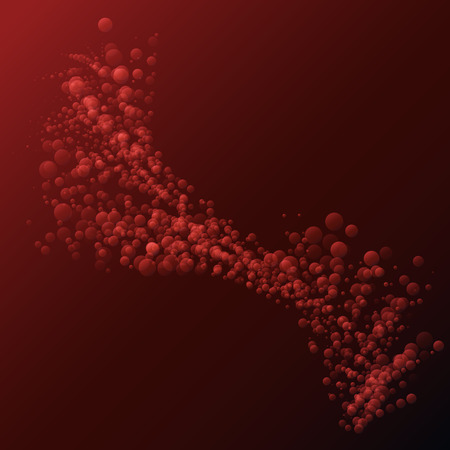 Abstract red blood wave background made of small transparent bubblesのイラスト素材
