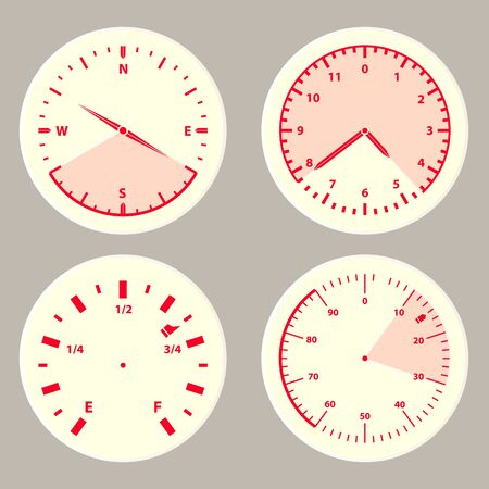 Futuristic beige gauge dashboard touch user interface HUDのイラスト素材