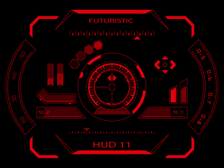 Abstract future, concept vector futuristic red virtual graphic touch user interface HUD, raster versionの写真素材