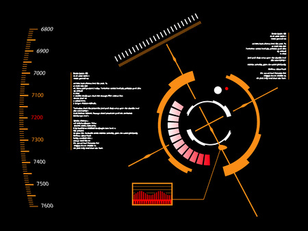 Abstract future, concept vector futuristic orange virtual graphic touch user interface HUD, raster versionの写真素材