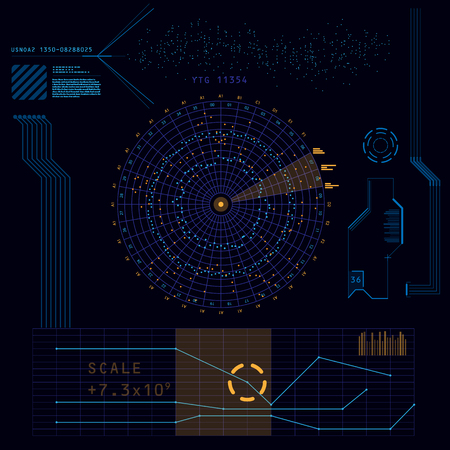 Abstract future, concept vector futuristic blue virtual graphic touch user interface HUDのイラスト素材