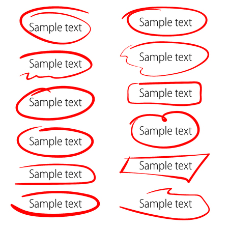 Set of vector highlighter marker strokes for text accentuationのイラスト素材
