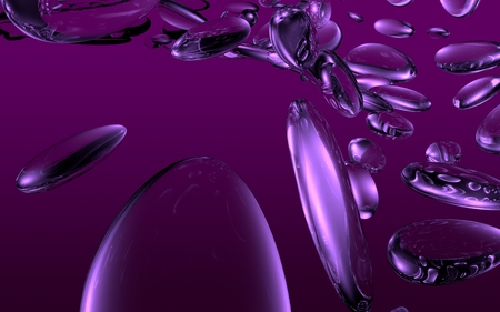 Swirl of water droplets on a purple background. Abstract 3D illustration renderの写真素材