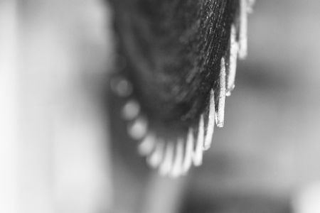 Old circular saw disk close up macro view, vintage lookの写真素材