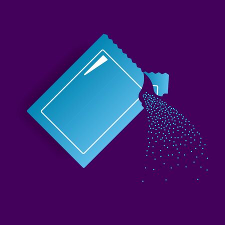 An open sachet from which the medicine is poured. Medical vector iconのイラスト素材