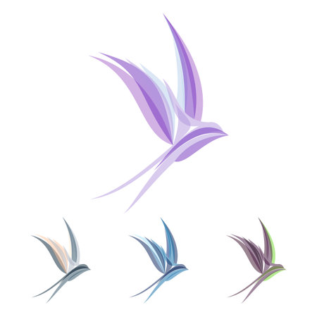 Abstract Colored Stylized Swallow Template for Logo Design, vector illustrationのイラスト素材