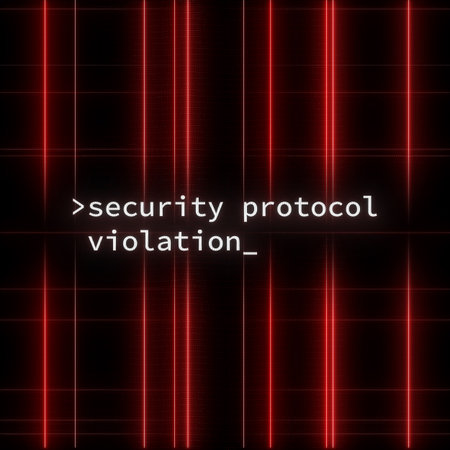 Red laser beams background with glowing text security protocol violation. Concept of data breach, hacking, digital warning and cyber attack.の写真素材