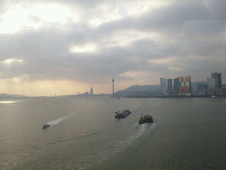 Macao building with ship