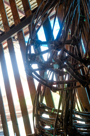 basketwork texture background handcraft Culture of Thailandの写真素材