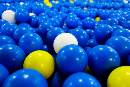 balls in ball house play ground for kids backgroundの写真素材