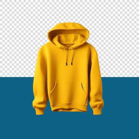 Realistic Detailed 3d Yellow Hoodie Mockup.の素材