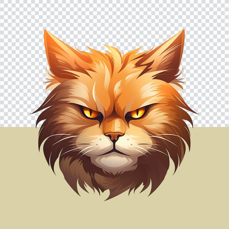 Portrait of a cat face in cartoon style.の素材