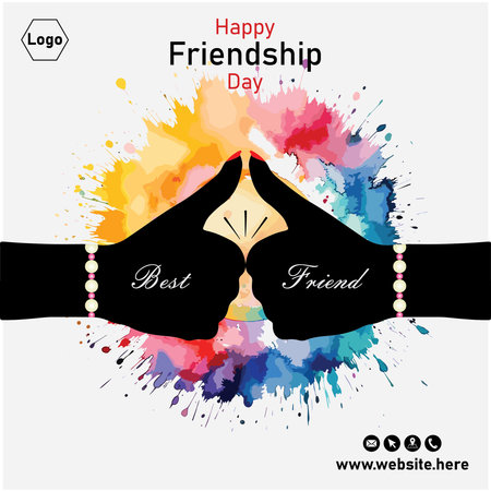 Happy friendship day post card,のイラスト素材