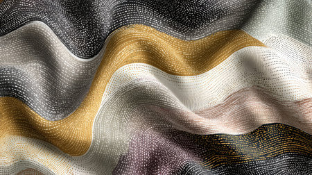 Abstract line art seamless pattern with soft curves and modern neutral paletteの素材