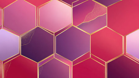 Geometric vector pattern with hexagon tiles in modern gradient tonesの素材