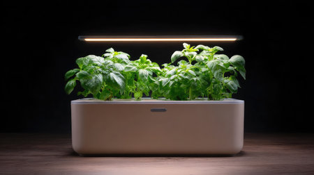 Indoor vegetable planter box with automatic watering tray and full-spectrum grow lightの素材