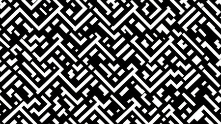 Minimalistic black and white seamless pattern with interlocking triangle outlinesの素材
