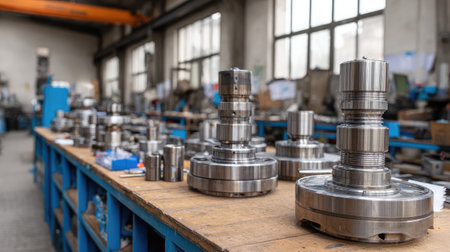 Clean and organized metalworks factory producing pipe fittings and mechanical connectorsの素材