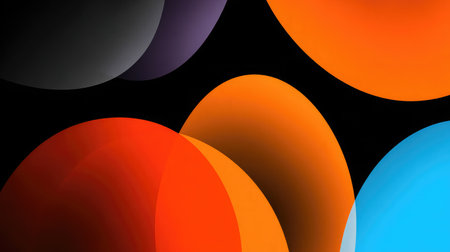 Floating shapes with high contrast colors creating a digital abstraction in spaceの素材