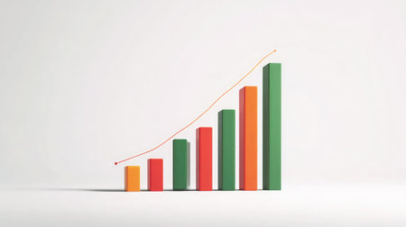 Minimal chart animation on a white background with bouncing bars and simple line growthの素材