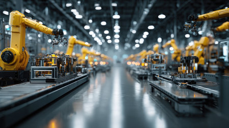 Energy-efficient smart lighting system illuminating robotic assembly areaの素材