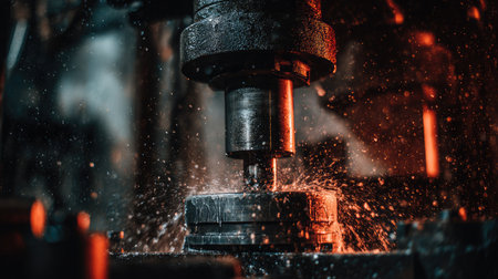 Hydraulic press machine applying force to metal sheet with real-time data feedbackの素材