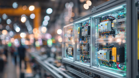 Industrial server racks controlling smart manufacturing processes in secure enclosureの素材