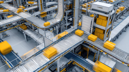 Smart warehouse integration with robotic forklifts and automated sorting systemの素材