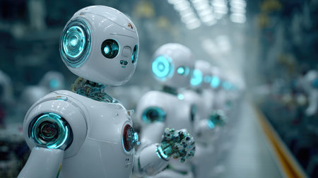 Cloud-connected industrial robots operating collaboratively along an assembly lineの素材